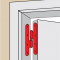 Illustration de l'emplacement de la paumelle